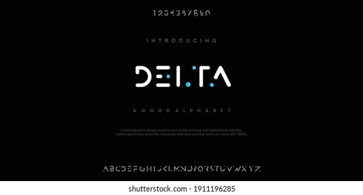 Modern minimal abstract alphabet fonts. Typography technology, electronic, movie, digital, music, future, logo creative font. vector illustration - Shutterstock ID 1911196285