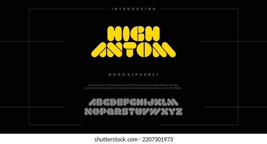 Modern minimal abstract alphabet fonts. Typography technology, electronic, movie, digital, music, future, logo creative font. vector illustration