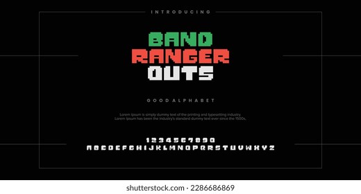 Modern minimal abstract alphabet fonts. Typography technology, electronic, movie, digital, music, future, logo creative font. vector illustration