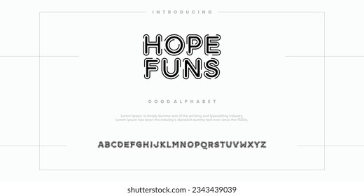 Modern minimal abstract alphabet fonts. Typography technology, electronic, movie, digital, music, future, logo creative font. vector illustration