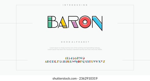 Modern minimal abstract alphabet fonts. Typography technology, electronic, movie, digital, music, future, logo creative font. vector illustration