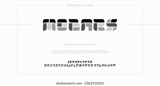 Modern minimal abstract alphabet fonts. Typography technology, electronic, movie, digital, music, future, logo creative font. vector illustration