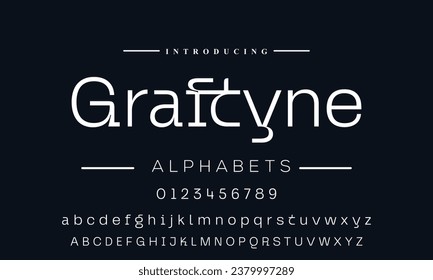 Modern minimal abstract alphabet fonts. Typography technology, electronic, movie, digital, music, future, logo creative font. vector illustration