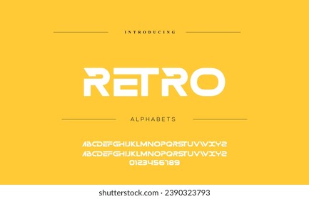 Modern minimal abstract alphabet fonts. Typography technology, electronic, movie, digital, music, future, logo creative font. vector illustration