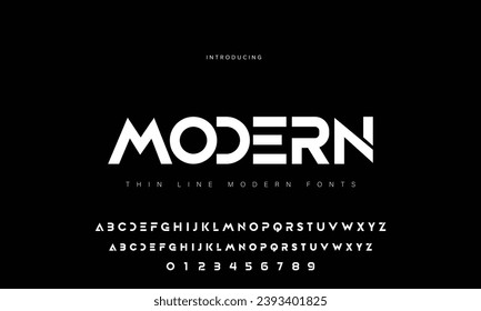 Modern minimal abstract alphabet fonts. Typography technology, electronic, movie, digital, music, future, logo creative font. vector illustration