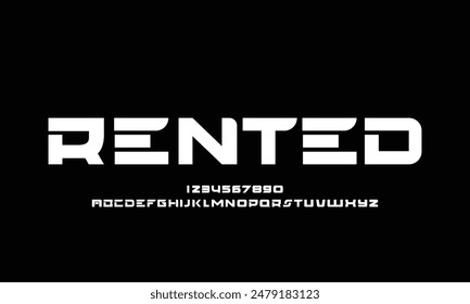 Modern minimal abstract alphabet fonts. Typography technology, electronic, movie, digital, music, future, logo creative font.
