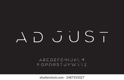 Modern minimal abstract alphabet fonts. Typography technology, electronic, movie, digital, music, future, logo creative font.