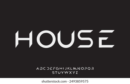 Modern minimal abstract alphabet fonts. Typography technology, electronic, movie, digital, music, future, logo creative font.
