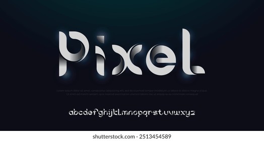 Modern minimal abstract alphabet fonts. Typography technology, electronic, movie, digital, music, future, logo creative font. vector illustration
