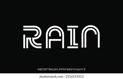Modern minimal abstract alphabet fonts. Typography technology, electronic, movie, digital, music, future, logo creative font. vector illustration
