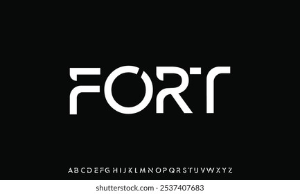 Fontes alfabéticas abstratas mínimas modernas. Tecnologia de tipografia, eletrônico, filme, digital, música, futuro, logotipo fonte criativa. ilustração vetorial