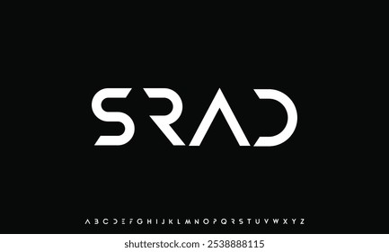Modern minimal abstract alphabet fonts. Typography technology, electronic, movie, digital, music, future, logo creative font.
