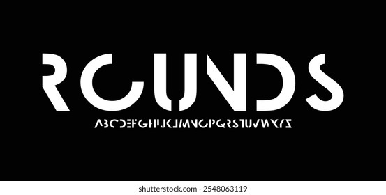 Modern minimal abstract alphabet fonts. Typography technology, electronic, movie, digital, music, future, logo creative font.

