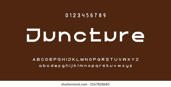 Modern minimal abstract alphabet fonts. Typography technology, electronic, movie, digital, music, future, logo creative font.
