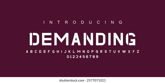 Modern minimal abstract alphabet fonts. Typography technology, electronic, movie, digital, music, future, logo creative font. vector illustration