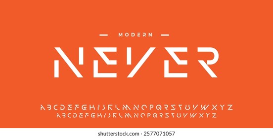 Modern minimal abstract alphabet fonts. Typography technology, electronic, movie, digital, music, future, logo creative font. vector illustration