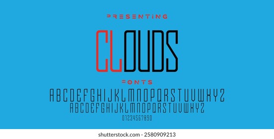 Modern minimal abstract alphabet fonts. Typography technology, electronic, movie, digital, music, future, logo creative font. vector illustration