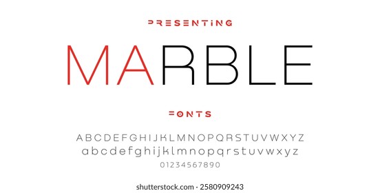 Modern minimal abstract alphabet fonts. Typography technology, electronic, movie, digital, music, future, logo creative font. vector illustration