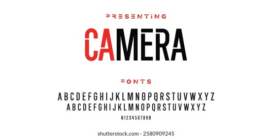 Modern minimal abstract alphabet fonts. Typography technology, electronic, movie, digital, music, future, logo creative font. vector illustration