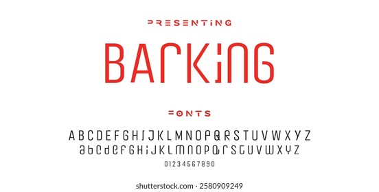 Modern minimal abstract alphabet fonts. Typography technology, electronic, movie, digital, music, future, logo creative font. vector illustration