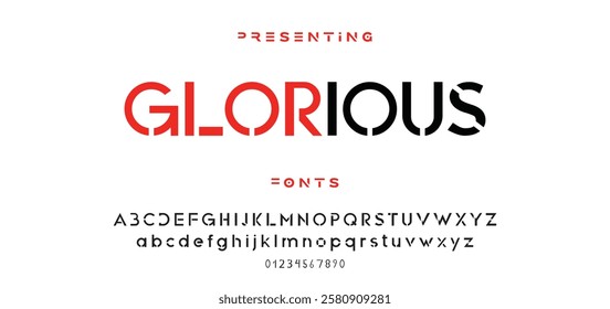 Modern minimal abstract alphabet fonts. Typography technology, electronic, movie, digital, music, future, logo creative font. vector illustration