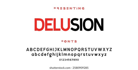 Modern minimal abstract alphabet fonts. Typography technology, electronic, movie, digital, music, future, logo creative font. vector illustration