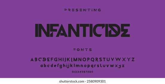 Modern minimal abstract alphabet fonts. Typography technology, electronic, movie, digital, music, future, logo creative font. vector illustration
