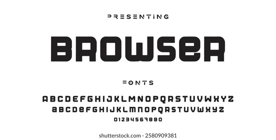 Modern minimal abstract alphabet fonts. Typography technology, electronic, movie, digital, music, future, logo creative font. vector illustration