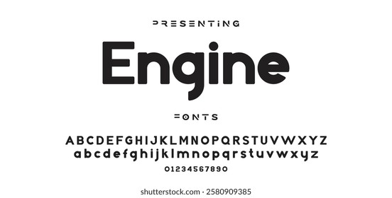 Modern minimal abstract alphabet fonts. Typography technology, electronic, movie, digital, music, future, logo creative font. vector illustration