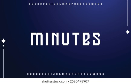 Modern minimal abstract alphabet fonts. Typography technology, electronic, movie, digital, music, future, logo creative font.
