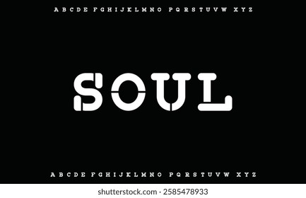 Modern minimal abstract alphabet fonts. Typography technology, electronic, movie, digital, music, future, logo creative font.