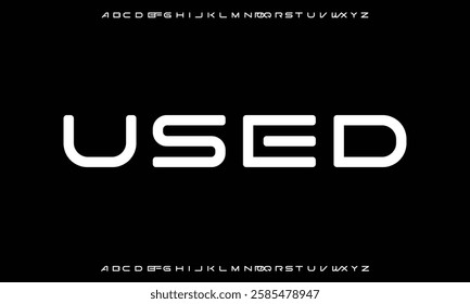 Modern minimal abstract alphabet fonts. Typography technology, electronic, movie, digital, music, future, logo creative font.