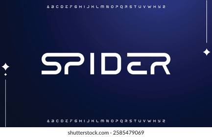 Modern minimal abstract alphabet fonts. Typography technology, electronic, movie, digital, music, future, logo creative font.