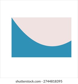Modern Minimal Abstract Background with Curved Beige and Blue Shapes