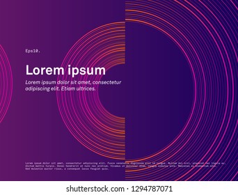 Modern and minimal abstract background wallpaper. Round circular motion light composition. Eps10. Vector.