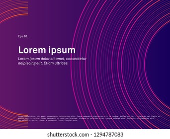 Modern and minimal abstract background wallpaper. Round circular motion light composition. Eps10. Vector.