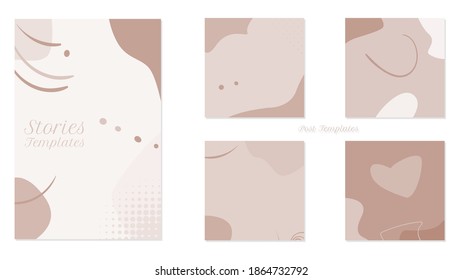 Moderne, minimale abstrakte Pinselform in Vintage-Farbe. Corporate-Werbevorlage für Social-Media-Geschichten, Posts, Story, Business-Banner, Flyer und Broschüren. Abstrakte Vektorhintergründe.