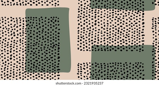 Modern minimal abstract brush shapes pattern. Collage contemporary print. Fashionable template for design