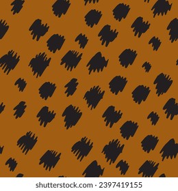 Modern minimal abstract brush shapes pattern. Collage contemporary print. Fashionable template for design.
