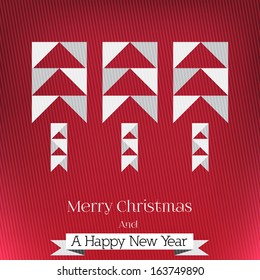 Modern Minimal Abstract Christmas Tree Background - Vector Illustration