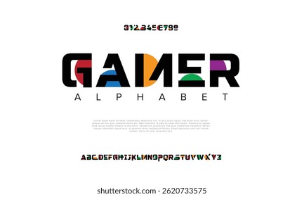 Modern minimal abstract color alphabet fonts. Typography colorful creative font. vector illustration
