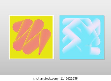 Modern And Minimal Abstract Covers Designs With Cool Gradient Abstract Shapes And Lines.