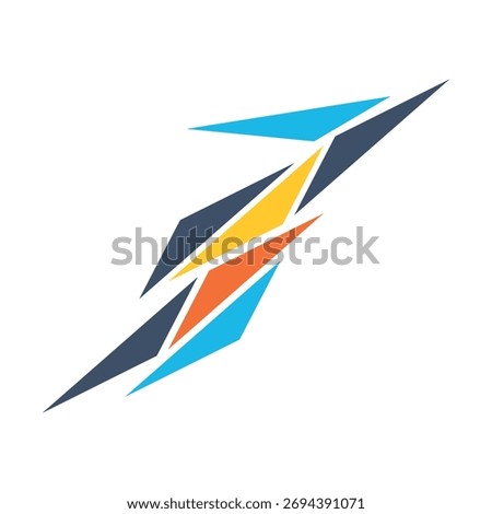 Its a modern minimal abstract design of speed, motion, run, fitness, energy and power.