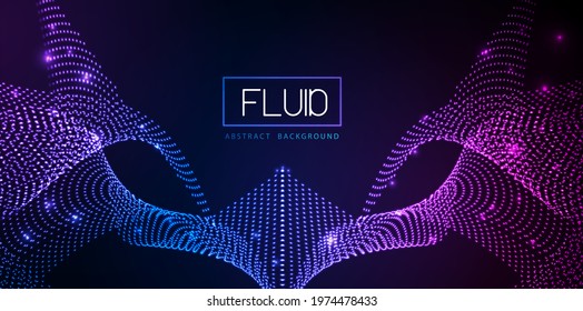 Modern minimal abstract fluid background. Neon disco party background
