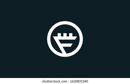 Modern minimal abstract letter F Fortress logo. This logo icon incorporate with letter F and castle in the creative way.