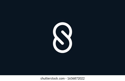Modern minimal abstract letter S logo. This logo icon incorporate with two circle in the creative way.