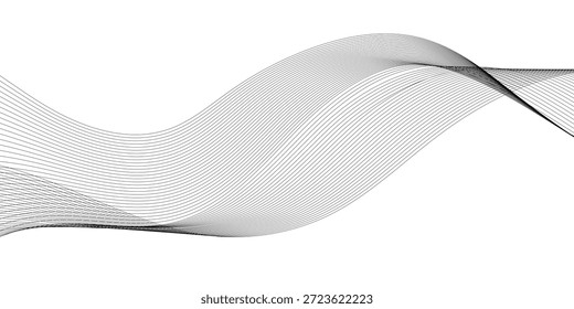 Fundo branco abstrato mínimo moderno com linhas de onda fluindo cinza apresentando movimento em camadas, transparência curvada suave e um design de arte de linha de frequência digital inspirado em tecnologia limpa