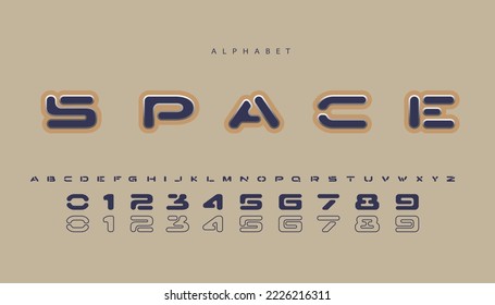 Modern minimal alphabet fonts. Abstract scifi modern alphabet fonts. vector illustration