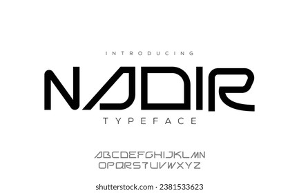 modern minimal alphabet fonts. Science fiction typography sport, technology, fashion, digital, future creative logo font. vector illustration