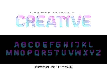 Modern minimal alphabet fonts and alphabet set. Abstract lattering for logo, poster, flyer and etc. Vector Illustration